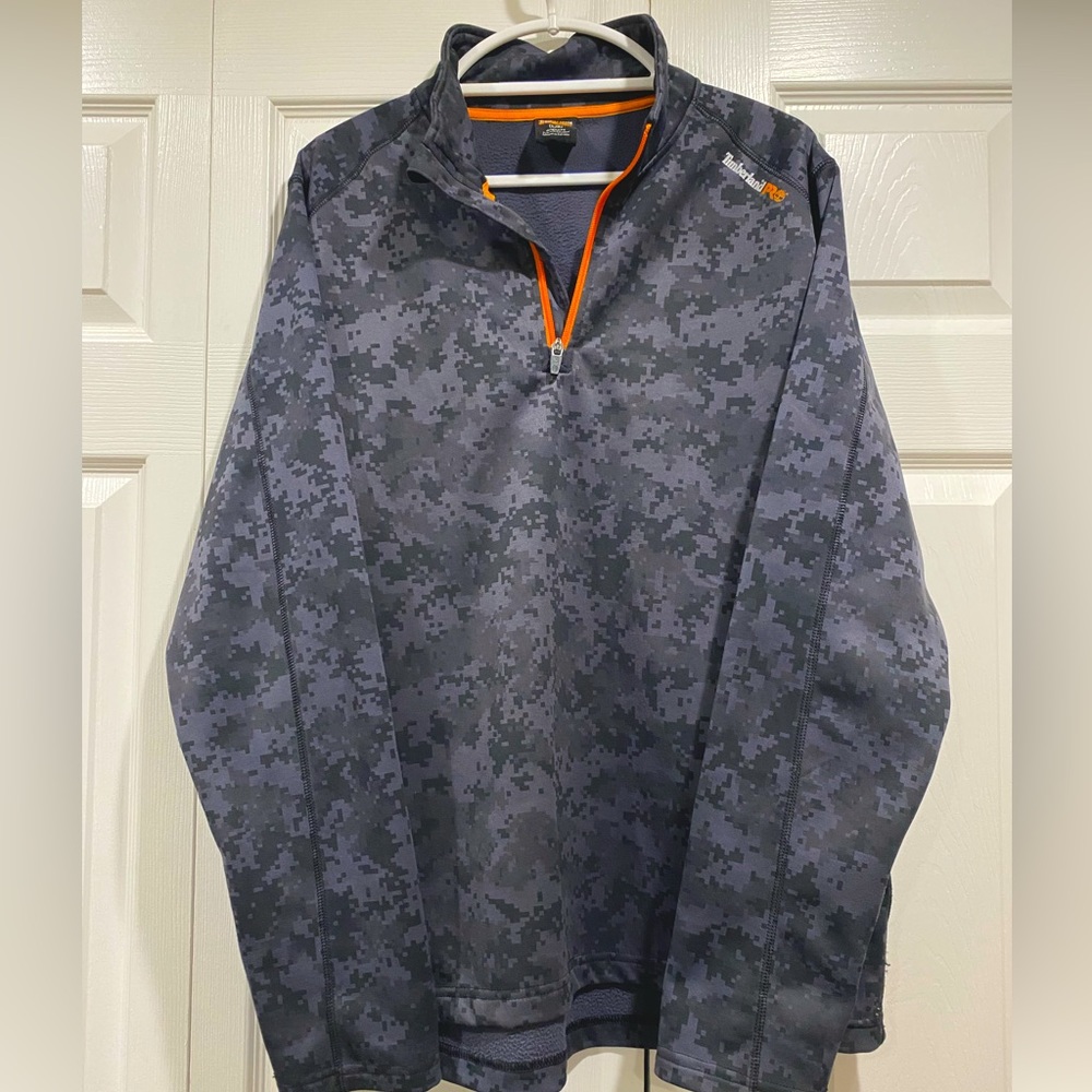 Timberland Pro 1/2 Zip Camo Fleece Pullover Size Large